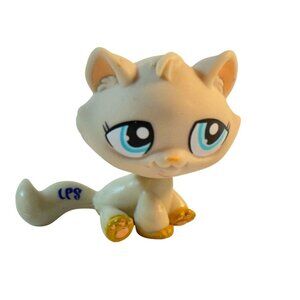 Littlest Pet Shop # 1364 Tan Cat Blue Eyes LPS READ